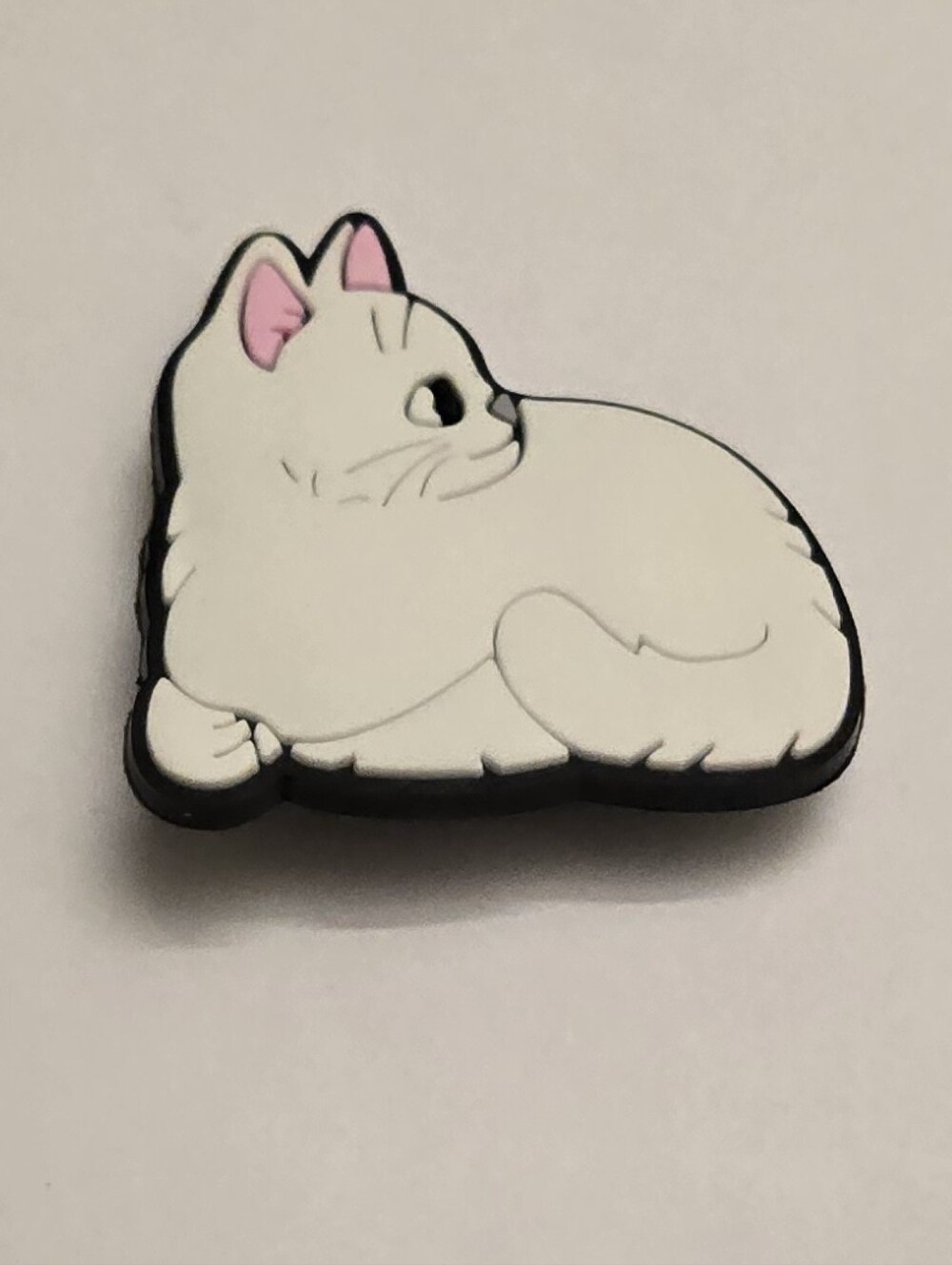 White Fluffy Cat Croc Charm